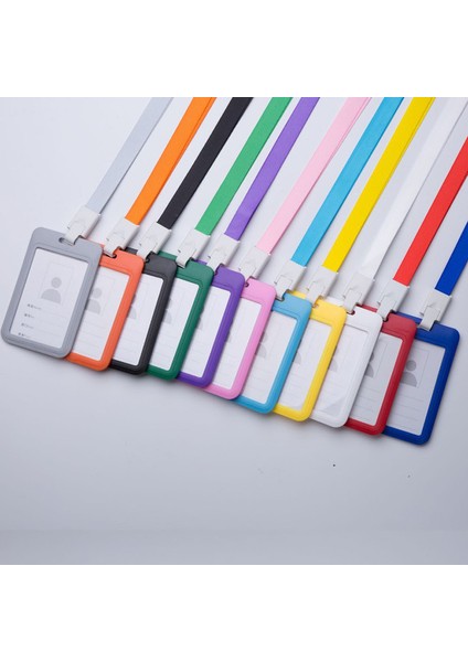 10 Adet Rastgele Göndermek 10 Adet Plastik Kart Kapağı Kadın Erkek Öğrenci Okul Otobüsü Kart Rozeti Tutucu Kordon Iş Ofis Kredi Kartları Banka Kımlık Kartı (Yurt Dışından)