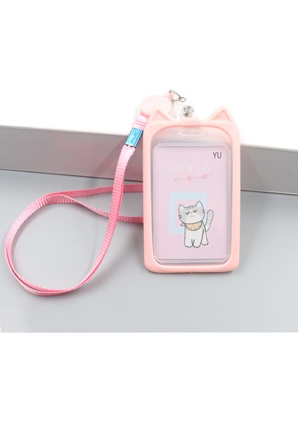 Pembe Sivri Kulaklar Tasarım Kızlar Şirket Personeli Çalışanları Için Çalışma Kartı Tutucu Kart Kapağı Hemşire Doktor Kımlık Etiketi Geri Çekilebilir Rozet Makara (Yurt Dışından)