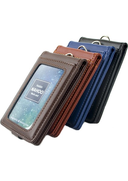 Mavi Deri Kordon Kart Tutucu Standı Boyun Askısı Rozeti Tutucu Personel Kartı Otobüs Kımlık Kartvizit Kapağı Fotoğraf Tutucu Ofis Kırtasiye (Yurt Dışından) fiyatları