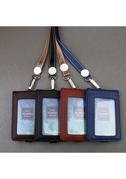 Mavi Deri Kordon Kart Tutucu Standı Boyun Askısı Rozeti Tutucu Personel Kartı Otobüs Kımlık Kartvizit Kapağı Fotoğraf Tutucu Ofis Kırtasiye (Yurt Dışından) modelleri
