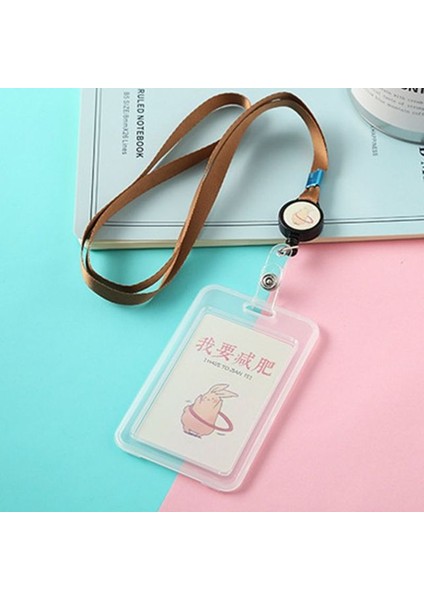 Bn Karikatür Plastik Otobüs Kimlik Kartı Tutucu Kılıf Rozeti Geri Çekilebilir Makara Boyun Askısı Ipi (Yurt Dışından)