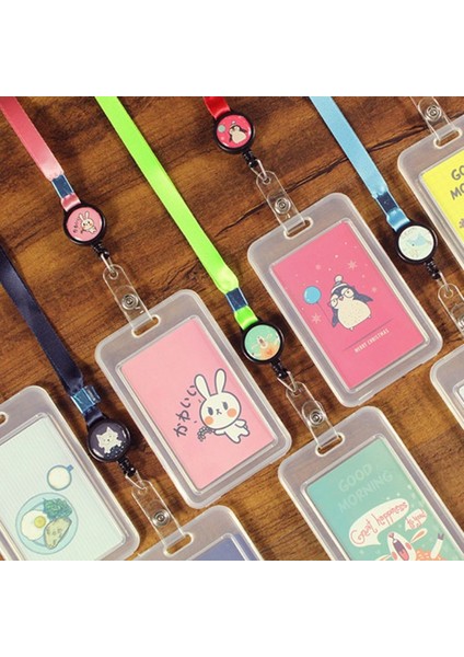 Bn Karikatür Plastik Otobüs Kimlik Kartı Tutucu Kılıf Rozeti Geri Çekilebilir Makara Boyun Askısı Ipi (Yurt Dışından) indirimleri