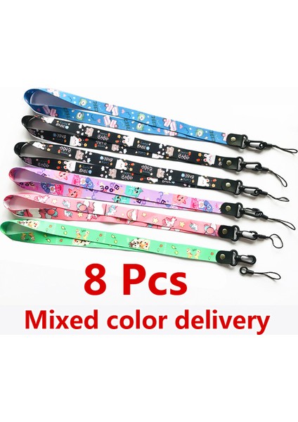8 Adet Rastgele Göndermek 8 Adet Karikatür Boyun Askısı Personel Kımlık Adı Rozetleri Tutucu Cep Telefonu Ipi Doktor Hemşire Çalışma Geçiş Otobüs Kartı Kol Askısı Halat Ipi (Yurt Dışından)