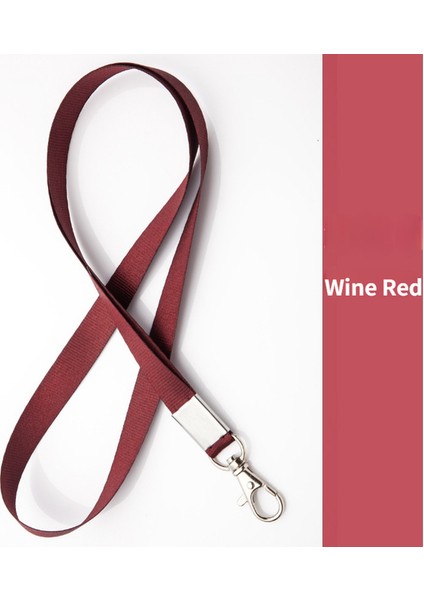 Şarap Kırmızı 1 Adet Çalışma Kartı Kordon Halat Paslanmaz Çelik Kanca ile Çalışan Adı Kımlık Etiketi Otobüs Kartı Kapağı Kimlik Rozeti Kordon Boyun Askısı (Yurt Dışından)
