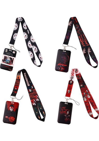 Stil 5 Flyingbee X2328 Korku Cinayet Boyun Askısı Kordon Tuşları Kımlık Kartı Spor Salonu Telefon Askıları USB Rozet Tutucu Asmak Halat Cadılar Bayramı Ipi (Yurt Dışından)