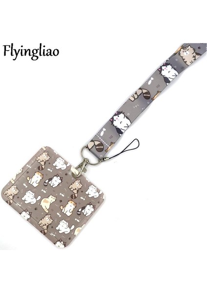 Boyun Askısı Tutucu Gri Güzel Sevimli Kediler Sanat Karikatür Anime Moda Boyunluklar Otobüs Kımlık Adı Çalışma Kartı Tutucu Aksesuarları Süslemeleri Çocuklar Hediyeler (Yurt Dışından) indirimleri