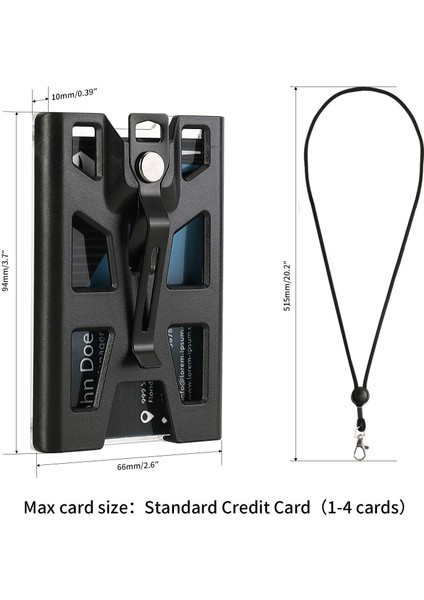 1 Adet Zayex Minimalist Cüzdan Erkekler Için-Alüminyum Kredi Kartı Klipsi ile 1 Şeffaf Pencere Kımlık Rozeti Tutucu (Yurt Dışından)