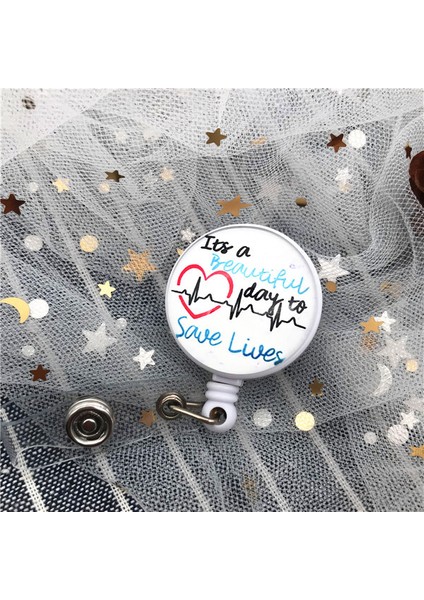 Y01 1 Adet Stetoskop Doktor Öğrenci Kaliteli Geri Çekilebilir Hemşire Rozet Makarası Klip Kimlik Kartı Sevimli Kartvizit Tutucu Ofis Aksesuarları Için (Yurt Dışından)