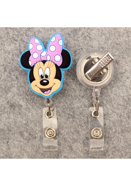 Şeffaf Disney Mickey Minnie Donald Papatya 360° Döndür Klip Rozet Makara Tutucu Hemşire Işçiler Geri Çekilebilir Kartvizit Tutucu Aksesuarı (Yurt Dışından) fırsatları
