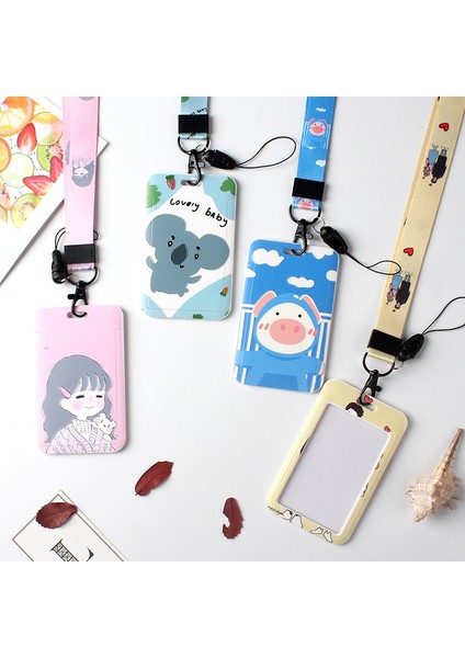 Rastgele 1 Adet Karikatür Kımlık Sahipleri Yaka Kartı Tutucu Personel Rozeti Kapak Kılıf Otobüs Geçiş Kılıfı Kol Boyun Askısı ile Kart Sahibinin (Yurt Dışından) modelleri