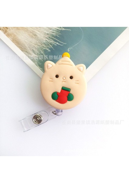 Noel Fare Kawaii Hayvan Rozet Makaraları Karikatür Piglet Panda Hamster Kedi Paw Rozet Makaraları Çalışma Kartı Kımlık/ıc Kart Tutucu Aksesuarları (Yurt Dışından)