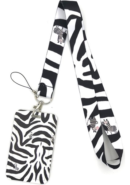 Kart Sahibinin Zebra Desen Anahtar Kordon Araba Anahtarlık Kımlık Kartı Geçiş Spor Salonu Cep Telefonu Rozeti Çocuklar Anahtarlık Tutucu Takı Aksesuarları Süslemeleri (Yurt Dışından) fırsatları