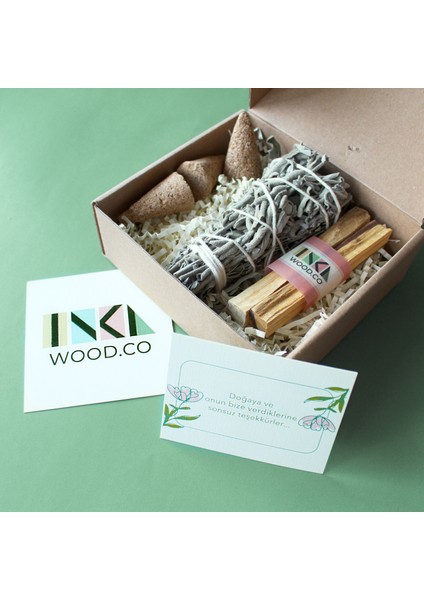 Inka Mountain Tütsü Seti, Palo Santo Konik Tütsü, Adaçayı Tütsü, Palo Santo Çubuk Tütsü modelleri