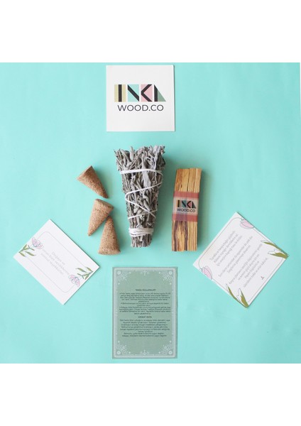 Inka Mountain Tütsü Seti, Palo Santo Konik Tütsü, Adaçayı Tütsü, Palo Santo Çubuk Tütsü