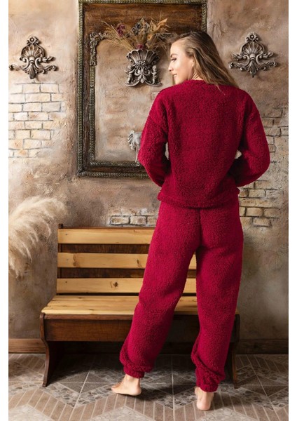 Charme Kadın Kışlık Şarpa Peluş Pijama Takımı K 333- 1 Adet