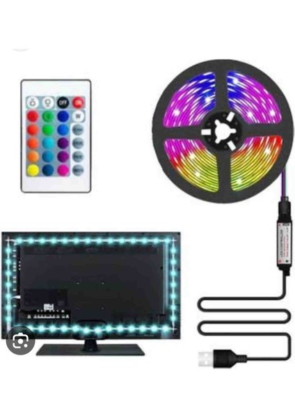 Usb'li Tv Şerit LED 3 Metre Kumandalı Rgb Animasyonlu