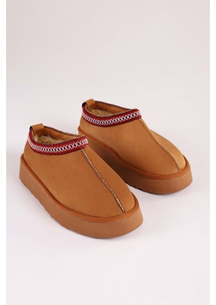 Kadın Uggps Taba Içi Tüylü Kısa Süet Düz Terlik fiyatları