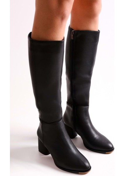 Kadın Kiella Siyah Cilt Topuklu Çizme fiyatları