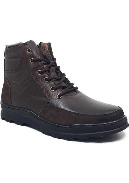 %100 Hakiki Deri Erkek Günlük Rahat El Yapımı Kauçuk Kaymaz Taban Içi Kürklü Kışlık Bot