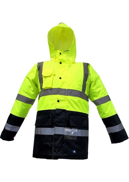 JN1013 3xl Sarı- Lacivert Waterproof Fosforlu Oxford Parka