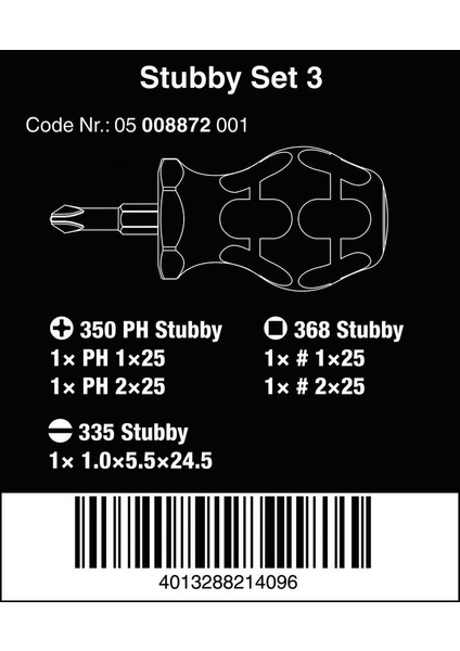 Stubby Tornavida Seti 3 5p 05008872001
