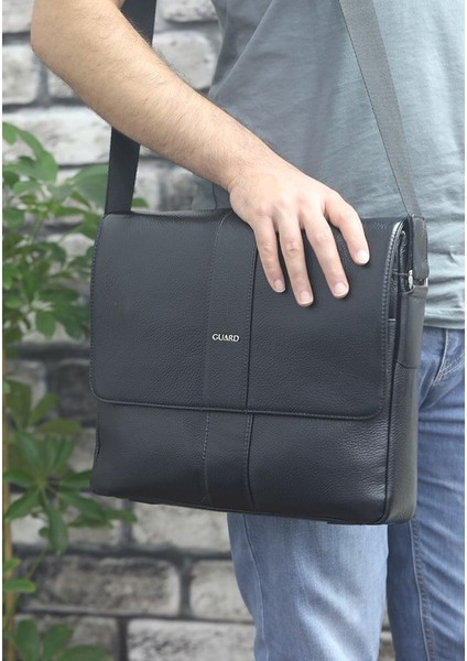 Siyah Spor Hakiki Deri Evrak Çantası Erkek / Kadın P1749