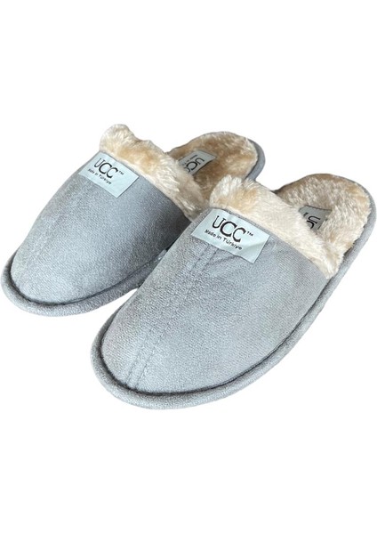 Peluşlu Ev Terliği Gri modelleri