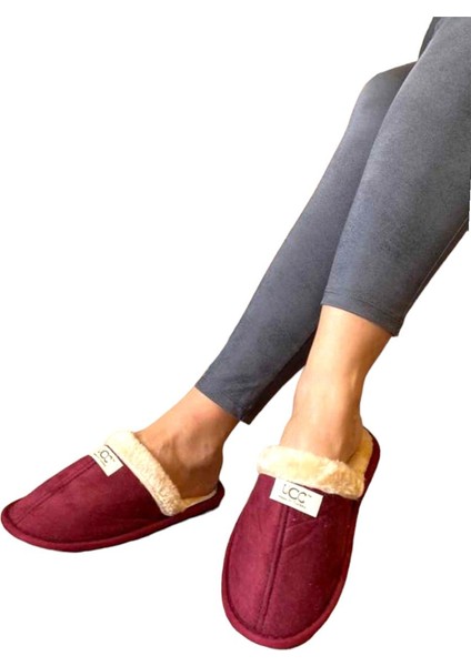 Unisex Peluşlu Ev Terliği Kırmızı