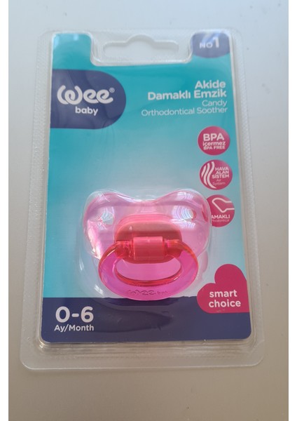 Akide Damaklı Emzik No:1 Pembe