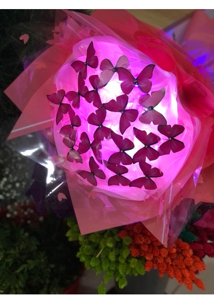 Kelebek Buketi LED Işklı Konsept Hediyelik modelleri