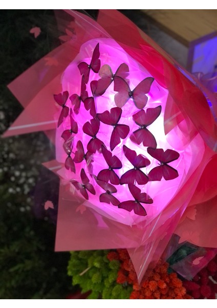 Kelebek Buketi LED Işklı Konsept Hediyelik indirimleri