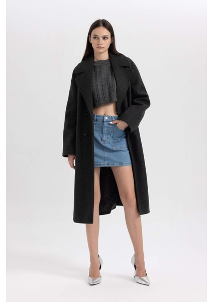 Su Geçirmez Oversize Fit Kaşe Kaban A0915AX23WN fırsatları