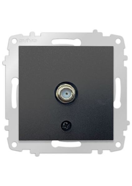 Grano Metalik Siyah Uydu Tv Prizi F Konnektör Çerçevesizdir 12 Adet