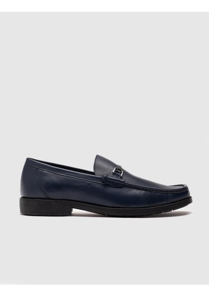 Toka Detaylı Bağcıksız Loafer Ayakkabı 466M1298 Lacivert