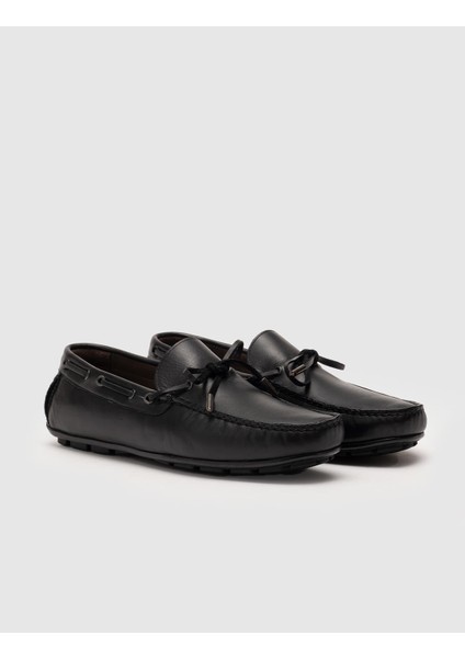 Kauçuk Taban Meşin Astar Hakiki Deri Siyah Erkek Loafer fiyatları