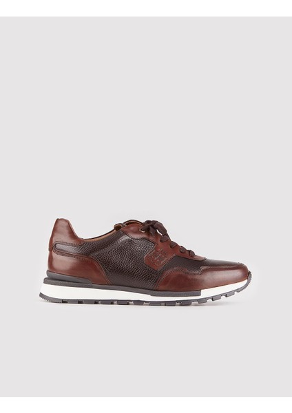 Mallorca Özel Tsarım Deri Erkek Sneaker 460M1499 Kahve