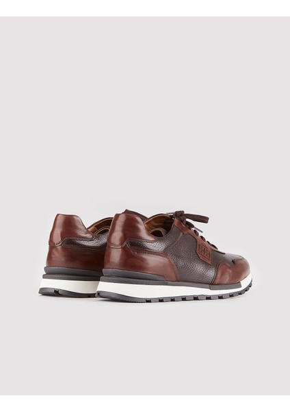 Mallorca Özel Tsarım Deri Erkek Sneaker 460M1499 Kahve