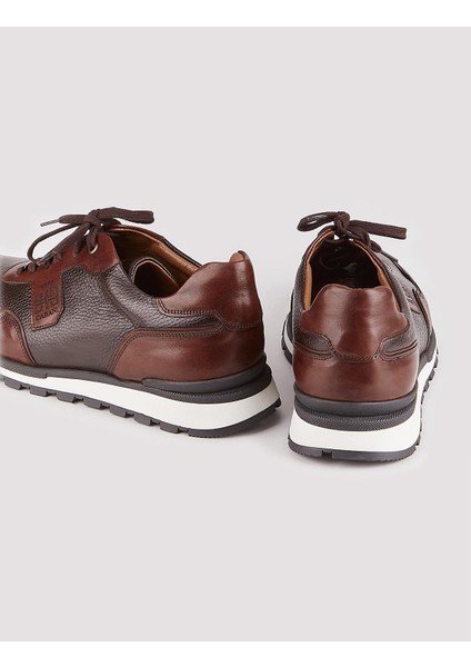 Mallorca Özel Tsarım Deri Erkek Sneaker 460M1499 Kahve