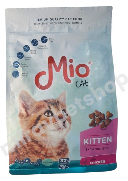 Kitten / Yavru Kedi Tavuklu Kedi Maması 1 kg Kuru Mama Mio 1 kg Kitten Tavuklu (Yeni)