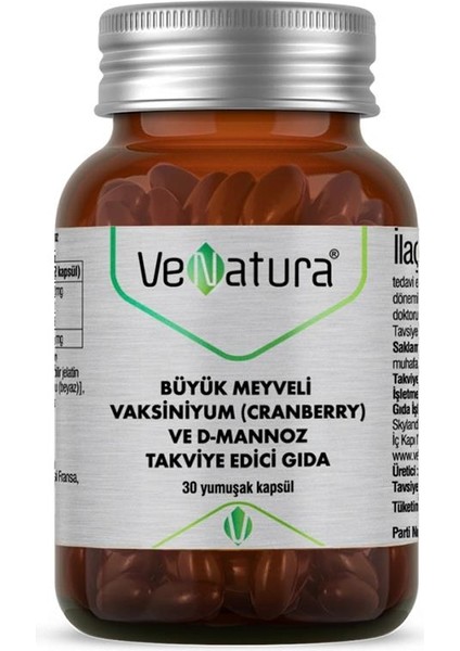 Cranberry ve D Mannoz Takviye Edici Gıda 30 Yumuşak Kapsül