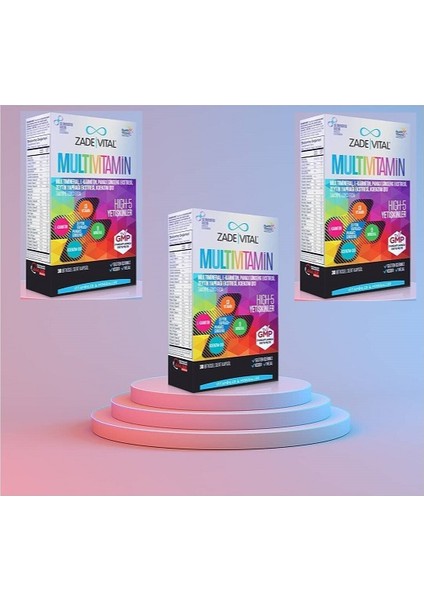 13 Vitamin, 9 Mineral Içeren Multivitamin 30 Kapsül x 3 Adet