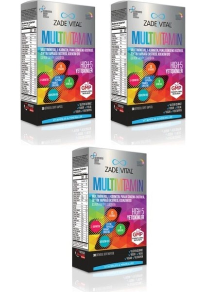 Multi Vitamin Yetişkinler Için 30 Kapsül 3 Adet