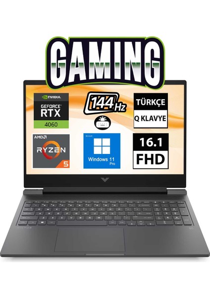 Victus 16-S0018NT 7Z4M8EA08 Ryzen5 7640HS 16GB 1tbssd RTX4060 16.1" Fullhd W11P Taşınabilir Bilgisayar