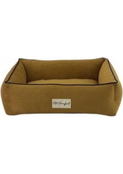 Golf Kedi ve Köpek Yatağı Hardal W Parliament Mavi Biye Xs 55X45CM