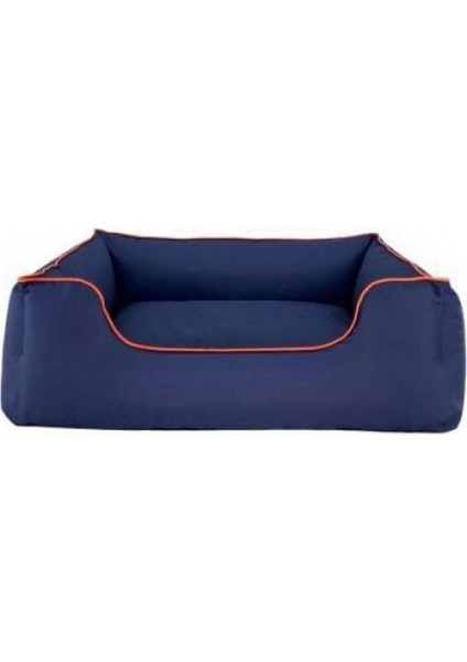 Alpha Köpek Yatağı Lacivert W Turuncu Biye L 105X85CM