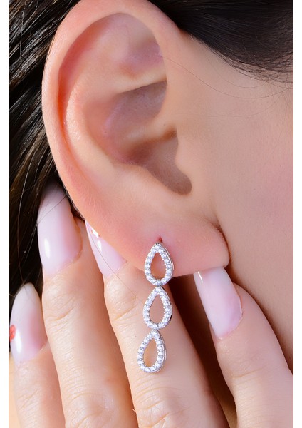 Kadın 925 Ayar Gümüş Damla Salkım Pırlanta Montür Su Yolu Set fırsatları