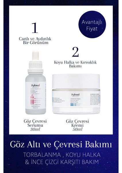 Göz Altı Morlukları Ve Göz Altı Torbaları Kırışıklık Karşıtı Göz Çevresi Kremi Bakım Seti