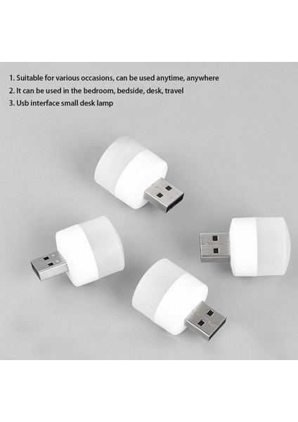 4 Adet USB Gece Lambası-Beyaz Kutu Kırmızı Işık [ışıkla Paketlenmiştir] -5V (Yurt Dışından)