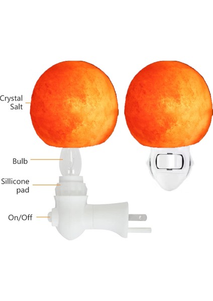 Kristal Tuz Lambası Gece Lambası-Küresel-Abd Standardı Üç Fişli (Yurt Dışından)