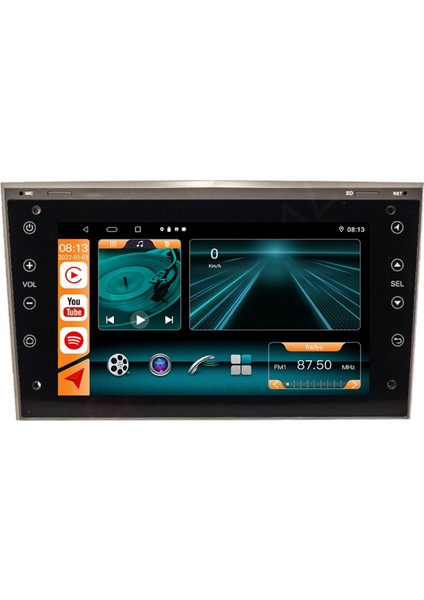 Araç Multimedya Opel Astra H S Unı - Ty / 2 GB Ram 32 GB HDD / 9 Inch Ekr. Carplay And. 13 Double Teyp - Navigasyon Cihazı Fmx